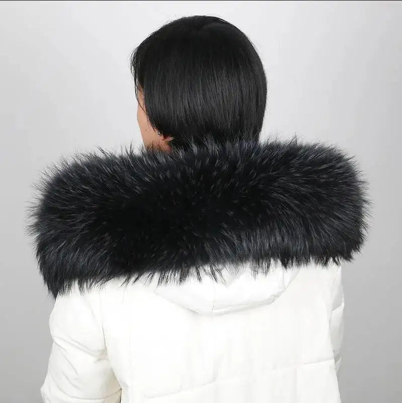 Lux Raccoon Fur Collar Scarf For Women 🧣 Warm Winter Essential