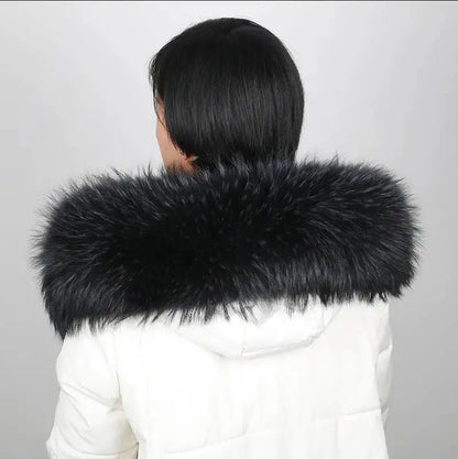 Lux Raccoon Fur Collar Scarf For Women 🧣 Warm Winter Essential