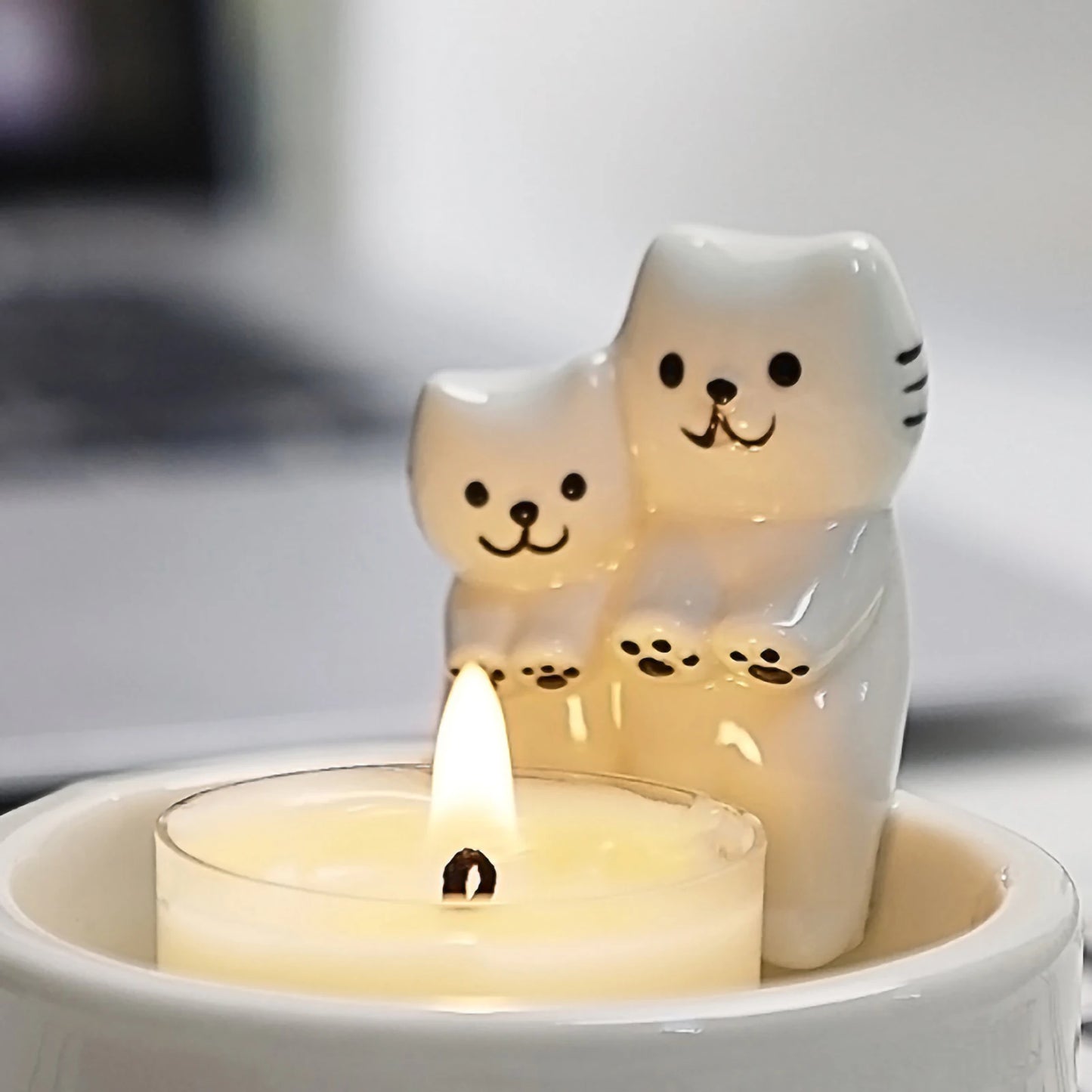 Adorable Cat Candle Holder 🐾 | Kawaii Kitten Candlestick for Cozy Aromatherapy 🕯️✨