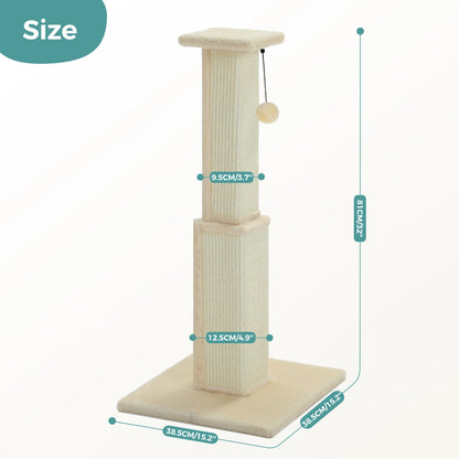 Large Cat Scratching Post for Indoor Cats Adults Ultimate Scratch Post with Woven Sisal Dangling Ball Tall Cat Scratcher Cat Toy