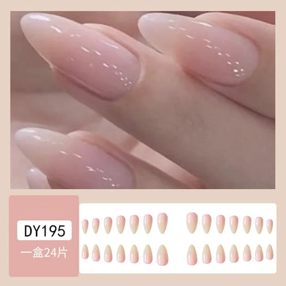 Kawaii  24Pcs Almond Press-On Nails - Cute  Designs & Stylish Fake Nail Art! 💅🌟