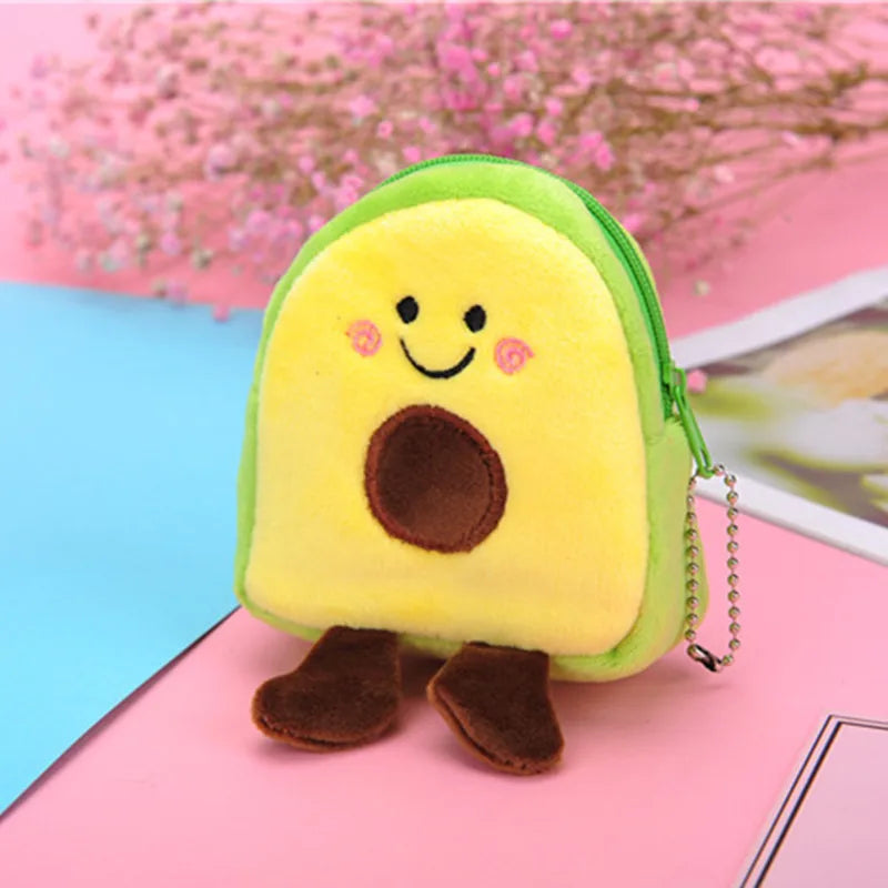 🥑💚 Cute Avocado Coin Pouch & Cuddly Keychain - Perfect for Storing Headphones, Lipstick & More! 🎧💄✨ - Pixie Quill