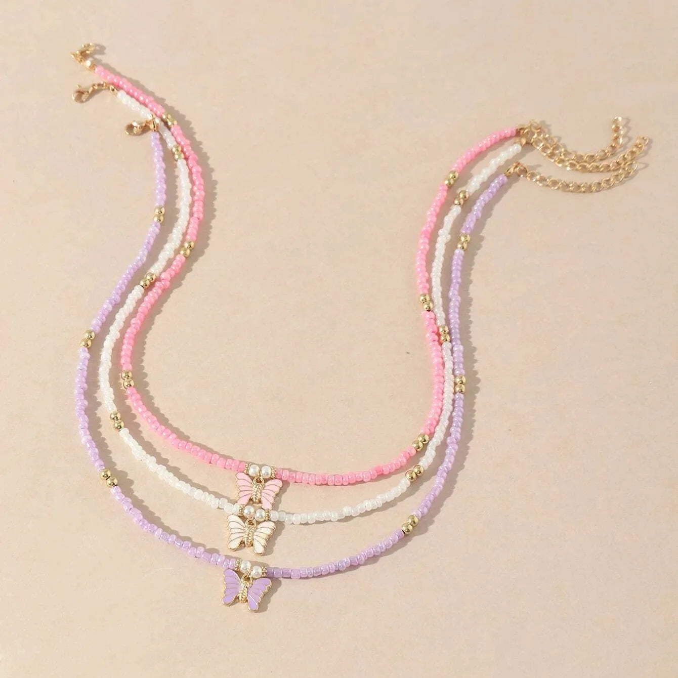 Kawaii Candy Butterfly Beaded Choker Necklace 🌈💖