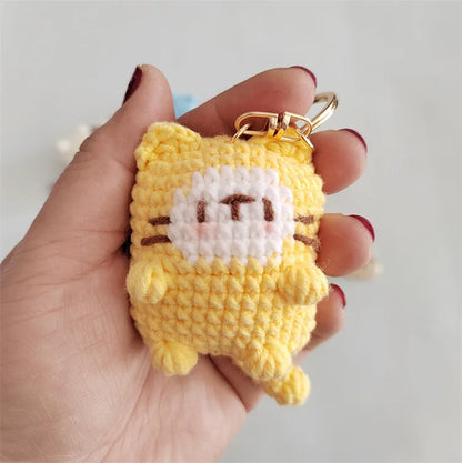 Handmade Kitten Crochet Keychain Cute Cat Charm For Keys And Bags Gift 🐱💖