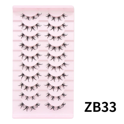 Adorable Manga Style False Eyelashes 10 Pairs Natural Full Strip Lashes For Anime Look Makeup ✨🐰🎀🌸