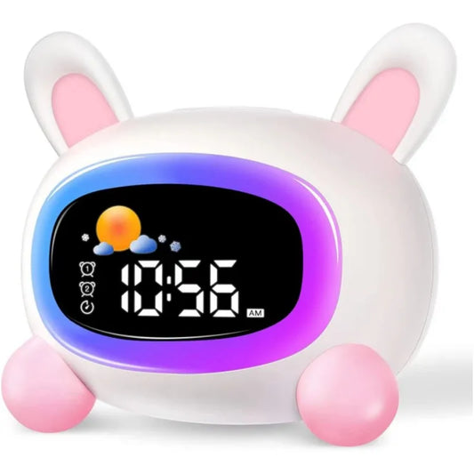 Kawaii Kids Sleep Trainer Alarm Clock 🌙💚 - Wake-Up Light & Sound Machine 🎉 Perfect Birthday Gift for Boys & Girls!