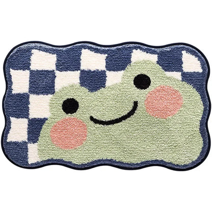 Kawaii Frog & Bear Plush Bath Mat 🐸🧸 | Non-Slip, Ultra-Absorbent Bathroom Rug for Cozy Decor! 🌟✨