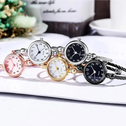 ✨ Kawaii Gold Bangle Watch 🌟 | Retro Stainless Steel Ladies Quartz Timepiece ⌚️💖