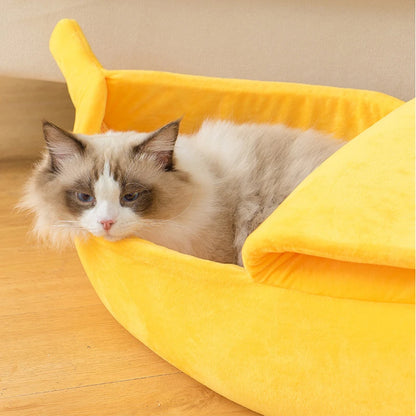 🍌 Cozy Banana Pet Bed 🐾 Cute & Comfy Nest for Cats & Dogs 🌟