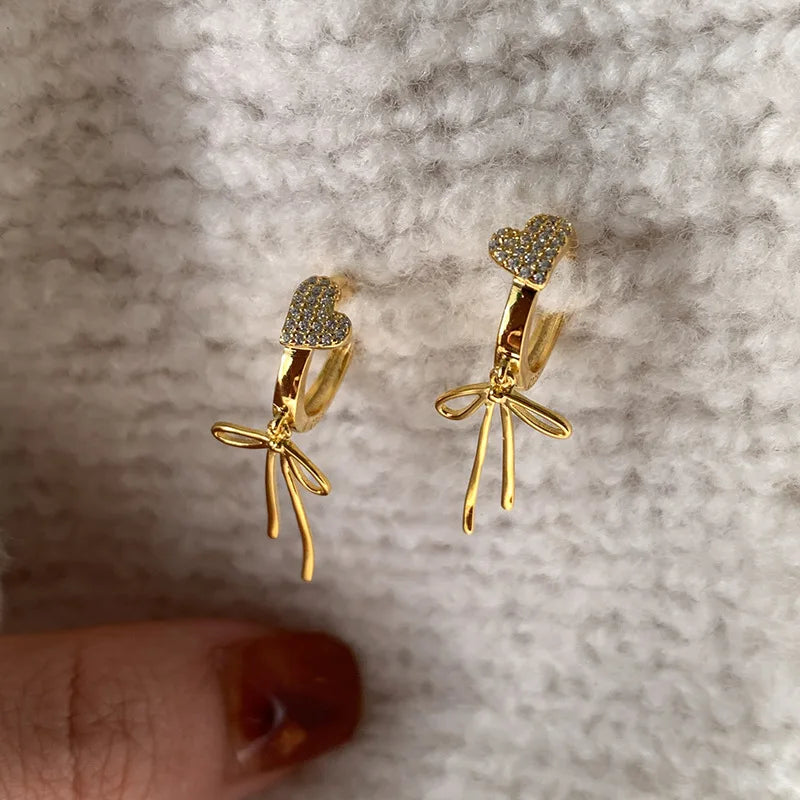 Kawaii Bow Knot Earrings ✨ |  925 Sterling Silver Tassel Jewelry for Women 💖 | Perfect Gift for Her 🎁