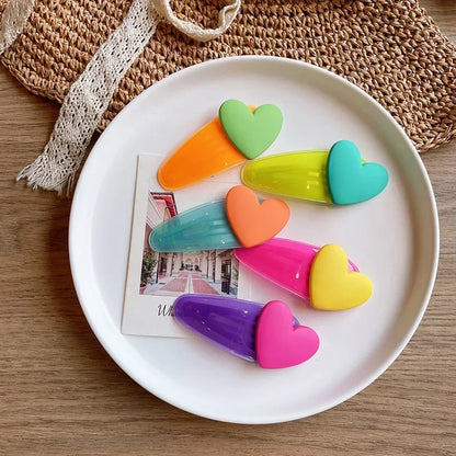 ❤️✨ Sweet Heart Vibes: Adorable 2pc Colorful Hairpin Clips for Girls & Kids! 🦄🌈 - Pixie Quill