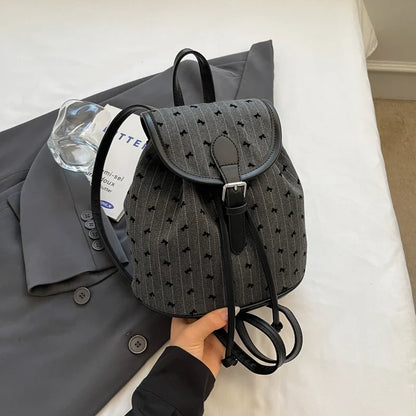 Kawaii Mini Plaid Oxford Backpack 🎀💕 | Adorable Women's Zipper Shoulder Bag with Heart Embroidery & Bow Details 🎉✨