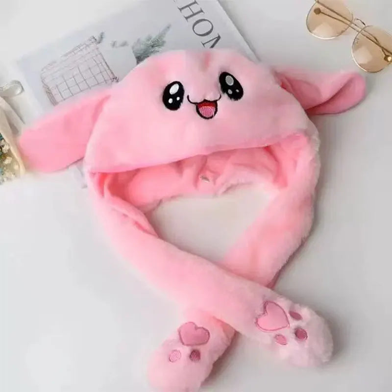 Embroidered Rabbit Ear Hat 🎩🐇 | Cozy Plush Winter Cap for Kids & Adults! ❄️✨