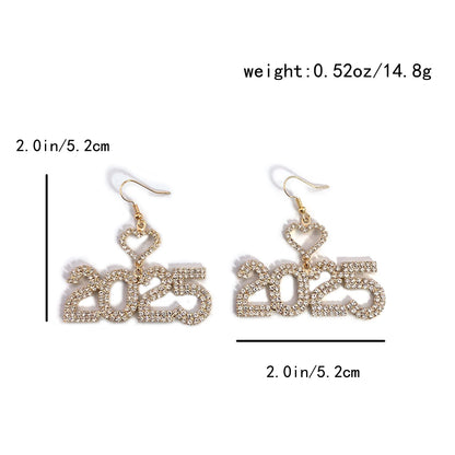 Kawaii Love Pendant Earrings 💖✨ 2025 Festival Jewelry with Rhinestones 🌟 Cute Drop Accessories for Women