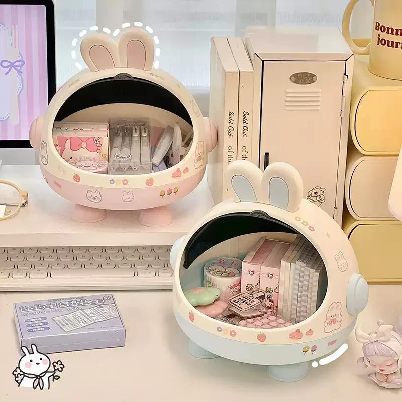 Adorable Bunny Desk Organizer - Kawaii Storage Box for Hair Accessories & Stationery 🐇✨