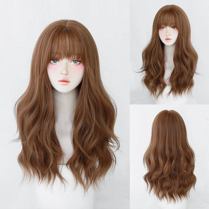 Kawaii Blonde Cosplay Wig 🎀✨ | Wavy Synthetic Hair with Bangs for Daily & Party Looks 💖