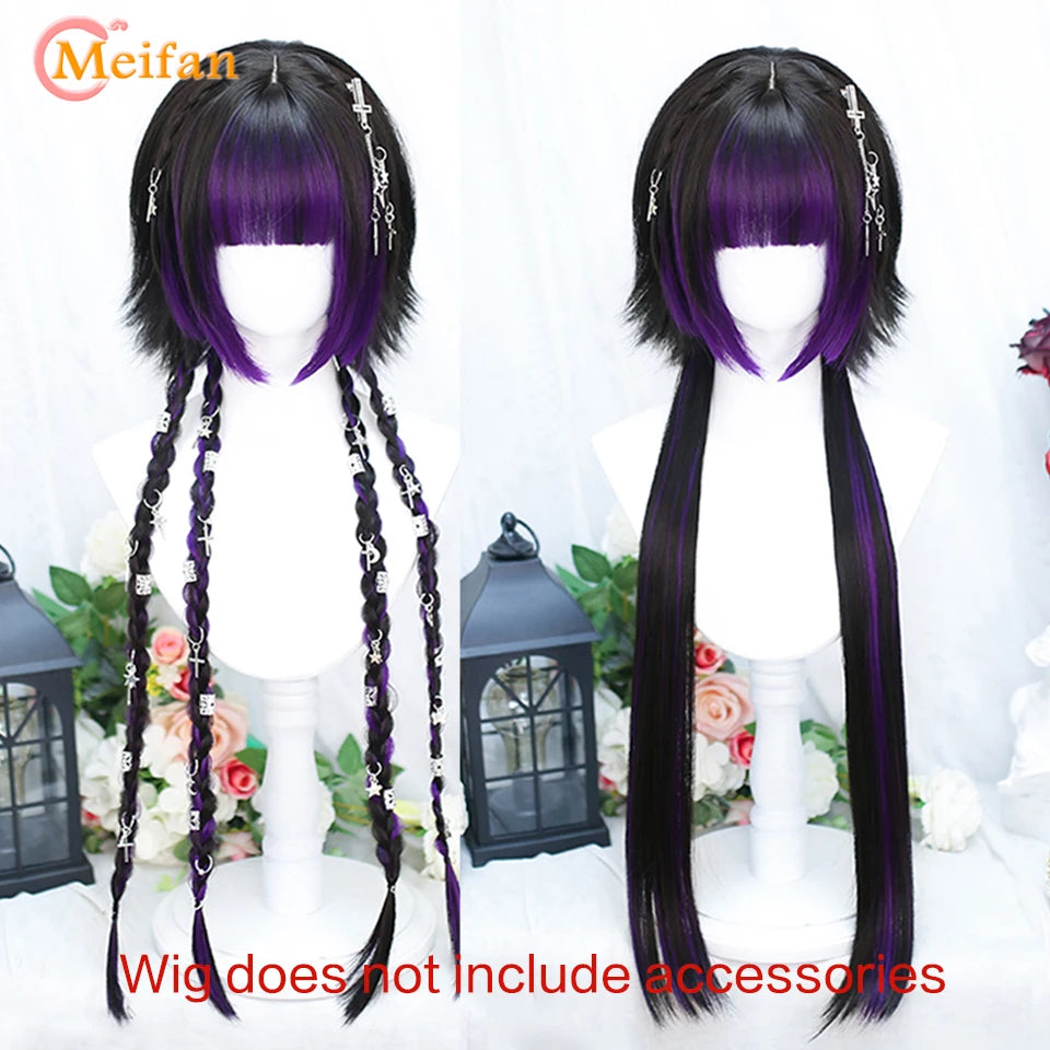 Kawaii Ombre Pink & Blonde Long Straight Wig 🎀✨ - Cute Lolita Cosplay Hair for Parties & Halloween! 🌸🖤