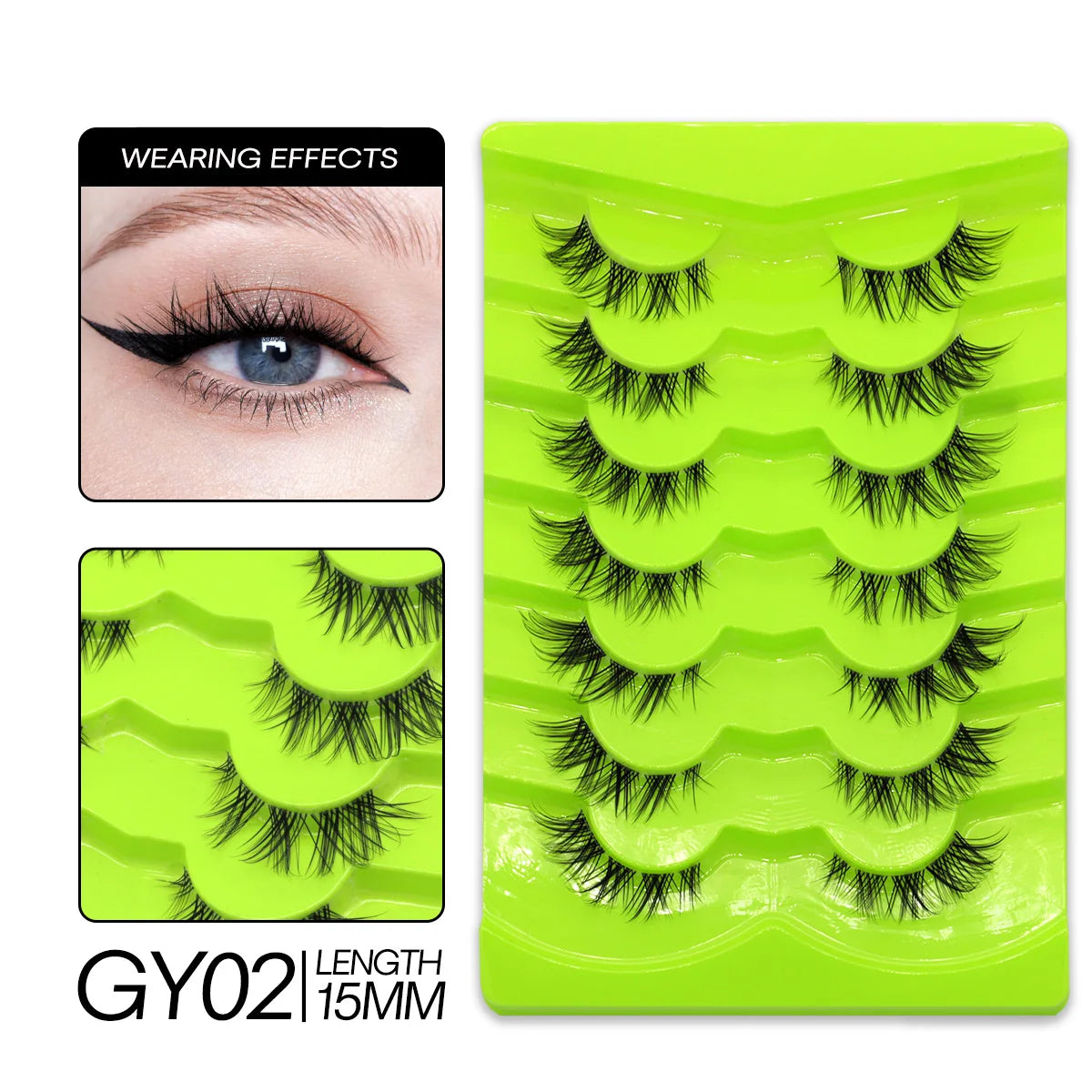 Manga Lashes 3D Natural Fluffy Cross Wispy Eyelashes 😺✨
