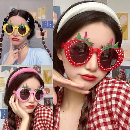 Kawaii Strawberry Sunglasses 🍓✨ | Cute Party Prop for Adults & Kids | Fun Summer Photo Accessory! 🌞🎉
