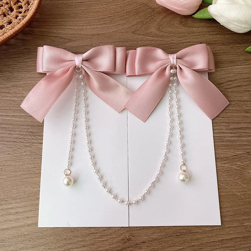 🌸 Sparkling Princess Pearl Bow Hair Clip 🌟 Adorable Hairpins for Girls! 🎀✨