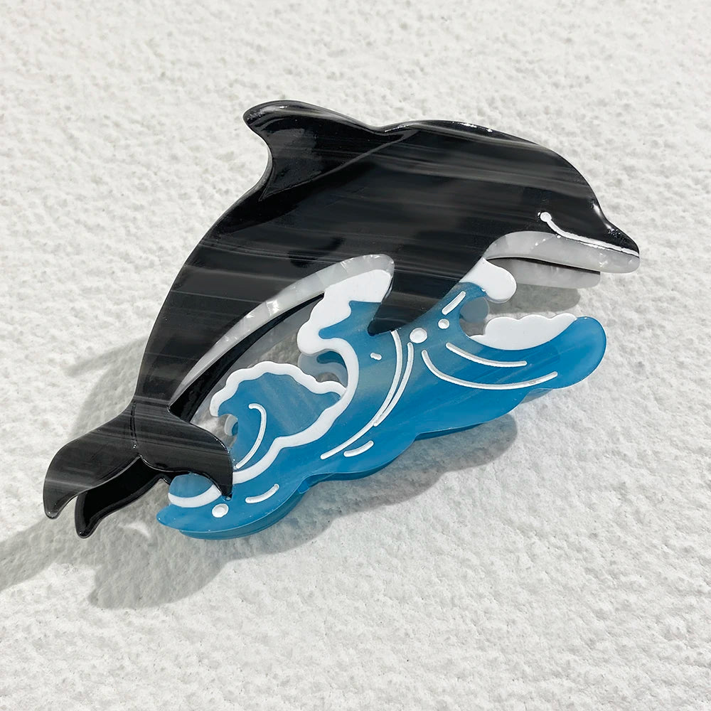 Oversize Acetate Marine Animal Hairpin Set Tortoise Turtle Fish Shark Clips 🐢🐟🦈