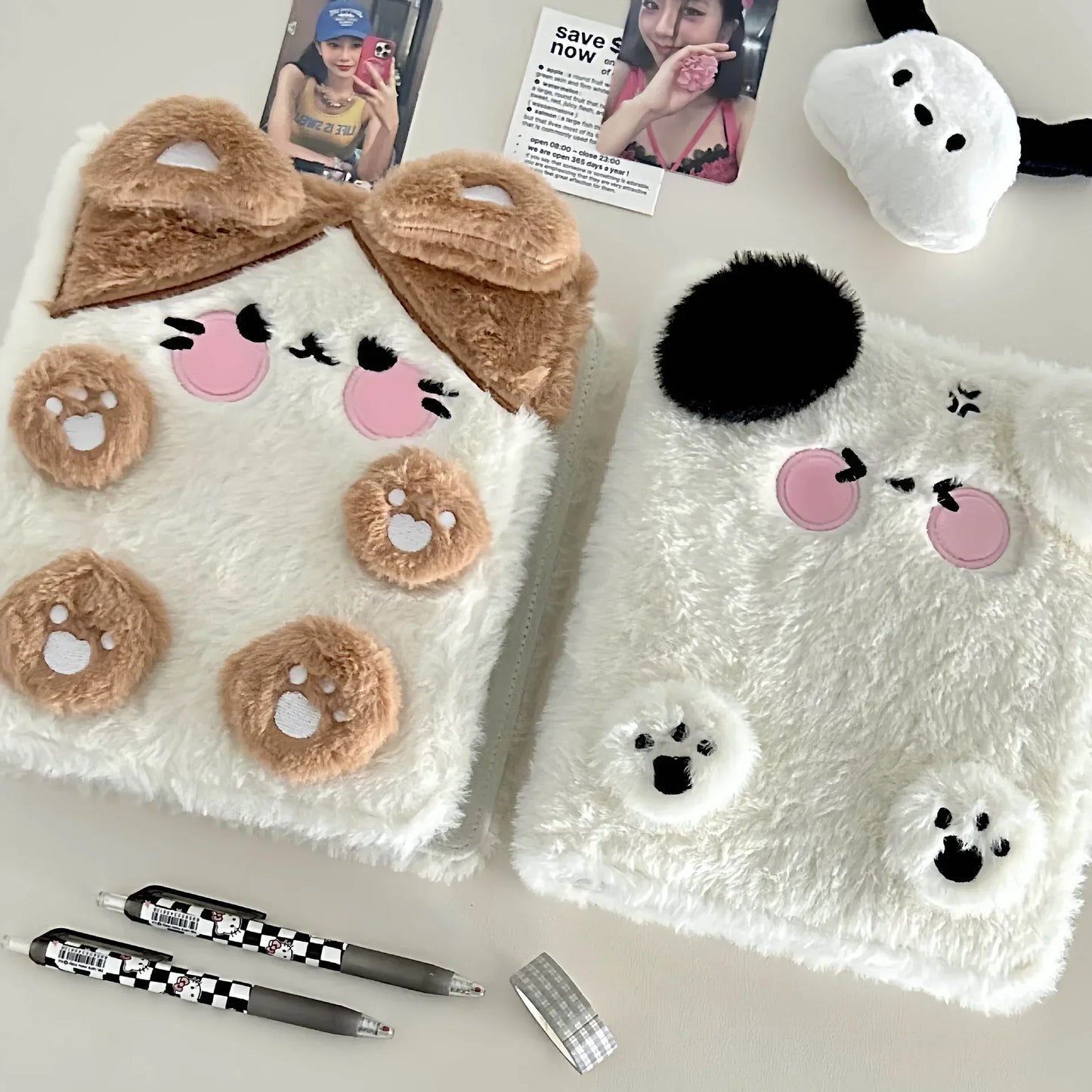 Kawaii Plush Pet Photo Album 🐾📸 - A6 Binder for Kpop & Memories! ✨📚