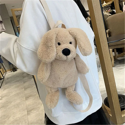 Kawaii Dog Plush Backpack 🎒🐶 - Adorable Cartoon Animal Bag for Girls & Kids! 🌟