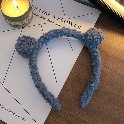 Kawaii Plush Bear Ear Headband 🐻✨ - Adorable Non-Slip Hair Accessory for Makeup & Daily Fun 💖🎀