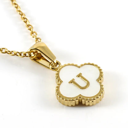 Charming Kawaii Stainless Steel Initial Necklace for Her 🌸✨ | Cute White Chain Jewelry - Perfect Valentine’s Day Gift! 💖