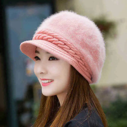Cozy Korean Style Rabbit Hair Beanie For Women Warm Winter Knit Hat 🐰❄