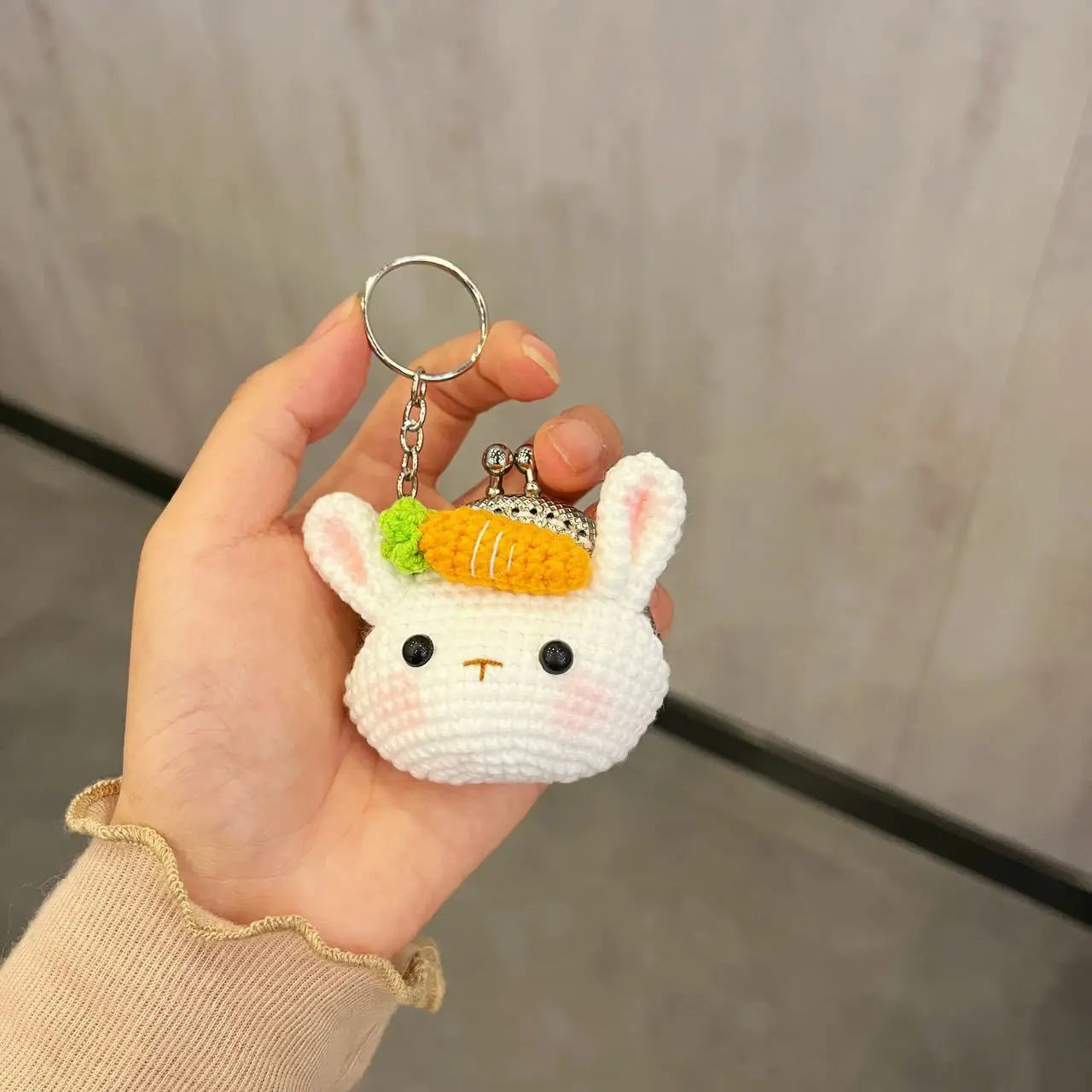 Charming Crochet Animal Keychain Bag Rabbit Plush Pendant Handmade 🧶🐰