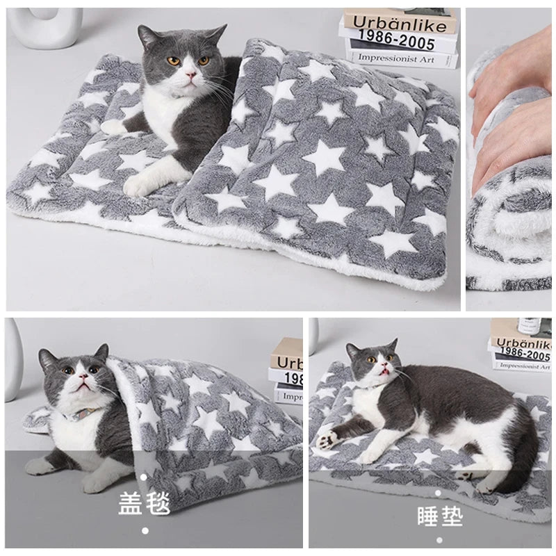 Kawaii Flannel Pet Bed 🐾💕 Cozy Cushion for Cats & Dogs | Adorable Plush Mattress for Small to Large Pets 🛌✨