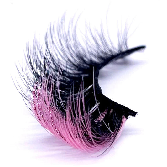 ✨ Kawaii Glitter Ombre 20MM Mink Lashes 🌈 | Dramatic & Colorful Fake Eyelashes 💖