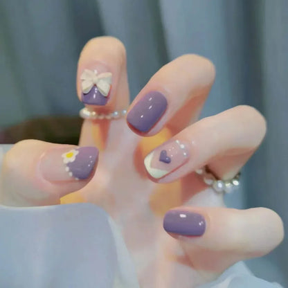 Cute Kawaii Bunny Press-On Nails 🐰✨ | 24 Pcs Full Coverage Acrylic Nail Art Set 🎨 | Reusable & Adorable Fake Nails with Tools! 💅🌸