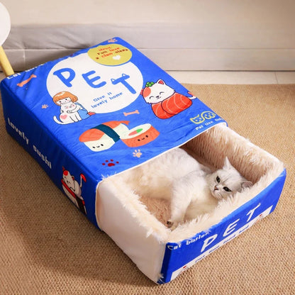 🐾 Cozy Cat Castle 🍪 Snuggle Box for Feline Friends 🐈‍⬛ Plush Retreat & Playhouse