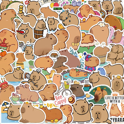 Adorable 50PCS Kawaii Capybara Stickers 🎉 | Perfect for Laptops, Luggage & More! 🐾✨
