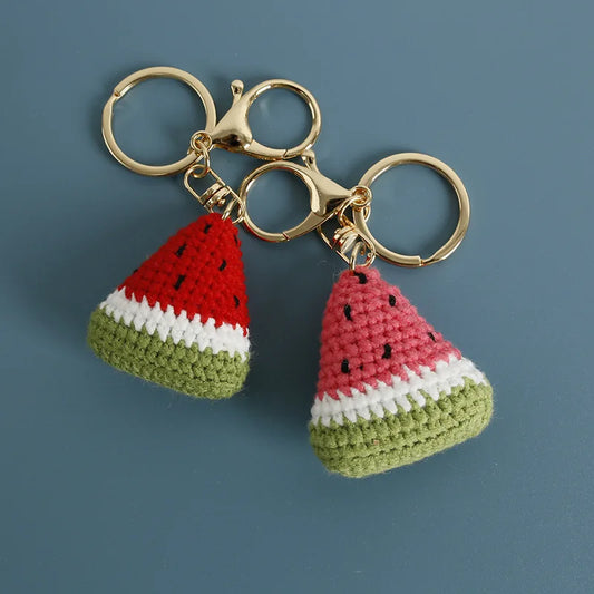 Watermelon Weaving Crochet Keychain Wool Pendant Gifts For Keys 🍉🧶