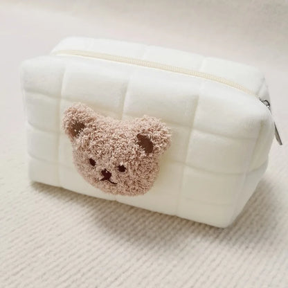 Kawaii Bear Baby Toiletry Bag 🐻✨ - Cute Cotton Makeup & Diaper Organizer for Moms! 🍼💖