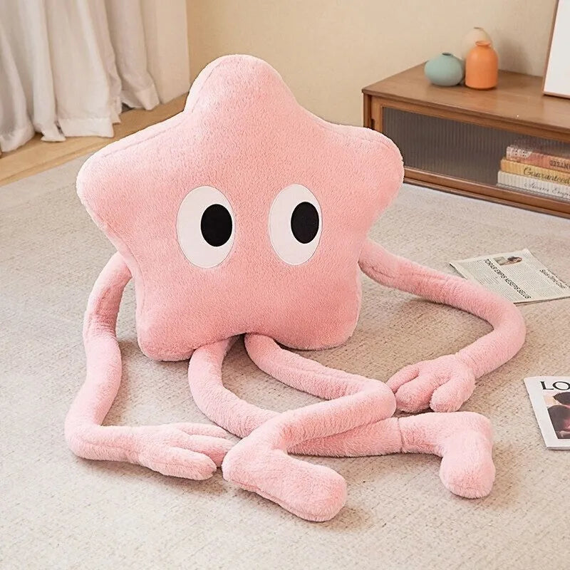 Kawaii 160cm Long-Legged Star Plush Pillow 🌸✨ Cute Pink Flower Cushion for Cozy Cuddles & Perfect Gifts 🎁❤️