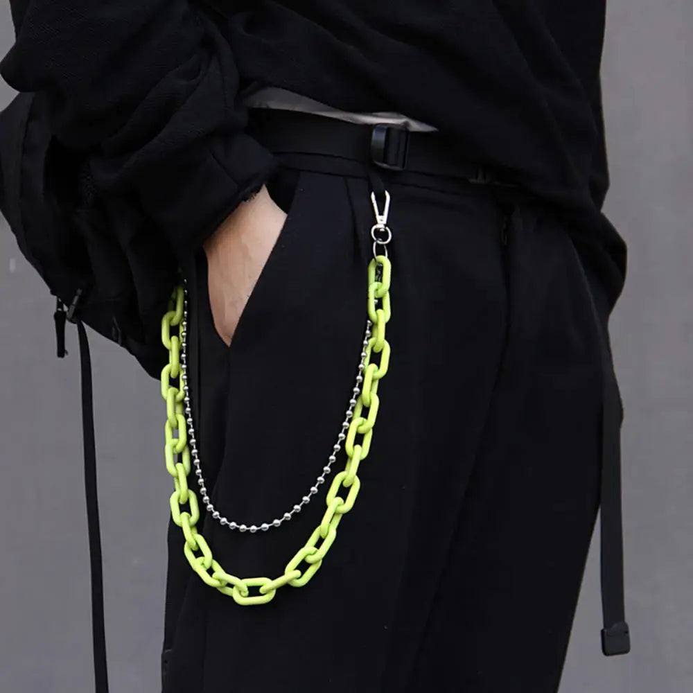 Kawaii Double Layered Candy Pants Chain 🍬✨ - Vibrant Punk Waist Accessory for Parties! 🌈🎉