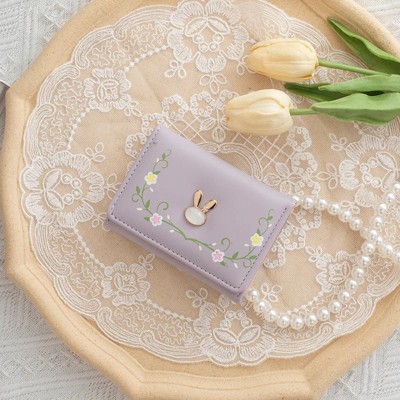 Adorable Bunny Wallet 🐰✨ | Fun Folding Coin & Card Holder for Students! 💖💳