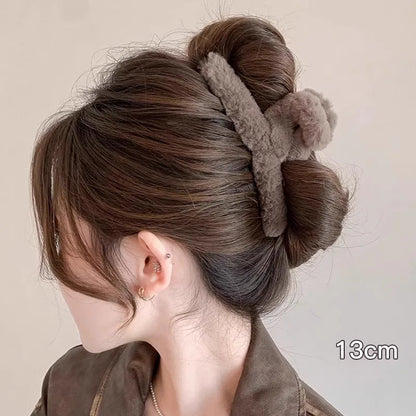 Kawaii Winter Plush Hair Claw 🐰✨ | Adorable Hair Clip for Women & Girls 💖 | Trendy Hair Accessories for Cozy Styles