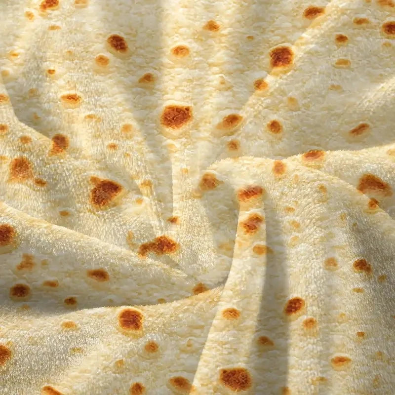 Cozy Mexican Tortilla Print Flannel Blanket for Couch Bed Travel 🫔🛋️
