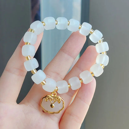Charming Kawaii Peach Blossom Woven Bracelet 🌸✨