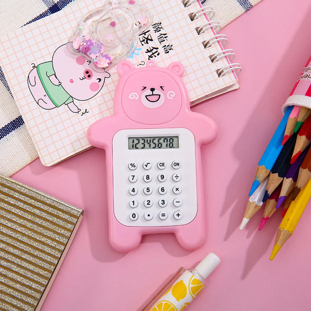 Adorable Pocket-Sized Kawaii Calculator - Cute Cartoon Design with 8-Digit Display 🌟📚
