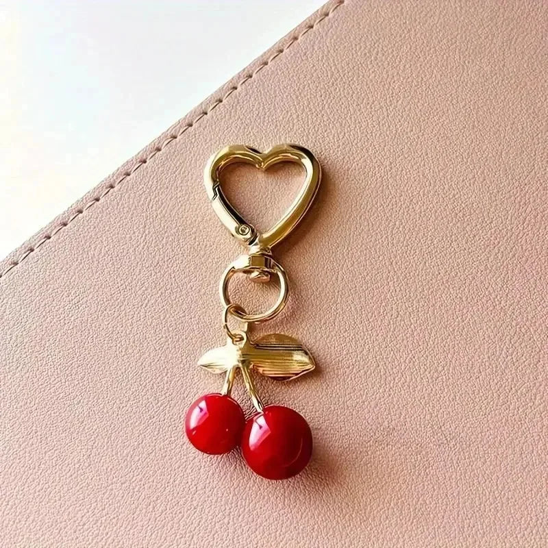 Cherry Blossom Heart Bag Charm With Lobster Clasp Cute Gift For Women 💖🌸