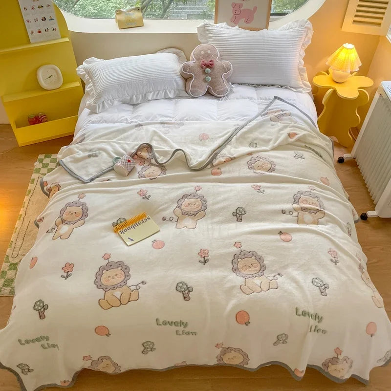 Snuggle Up with Adorable Bear Friends 🐻💖 Cozy Fleece Blanket for Travel & Home! - Pixie Quill