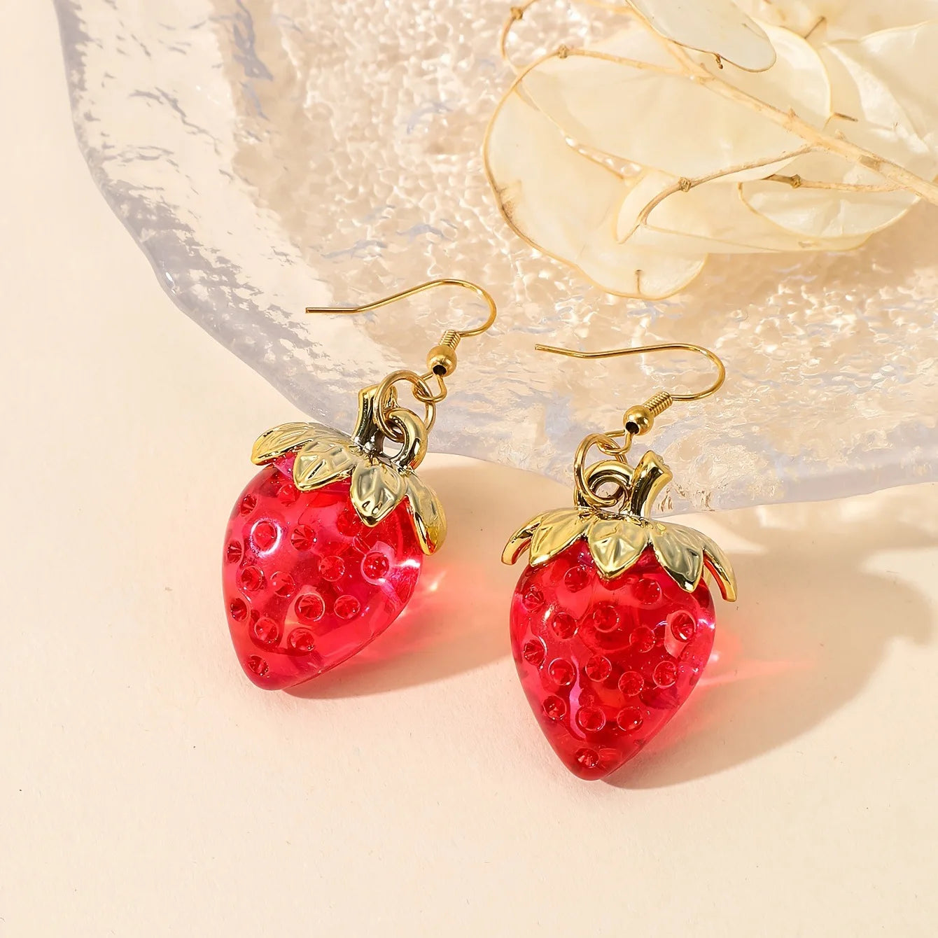 🍓 Sweet Strawberry Bowknot Dangle Earrings 🍰✨