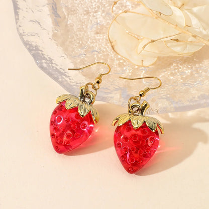 🍓 Sweet Strawberry Bowknot Dangle Earrings 🍰✨