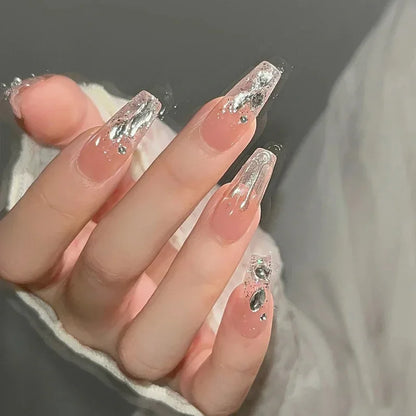 Kawaii 24pcs Pink Butterfly Press-On Nails 🦋💖 | Jelly Gel False Nail Tips for Lovely Girls 🌸✨ with Easy Application Tools